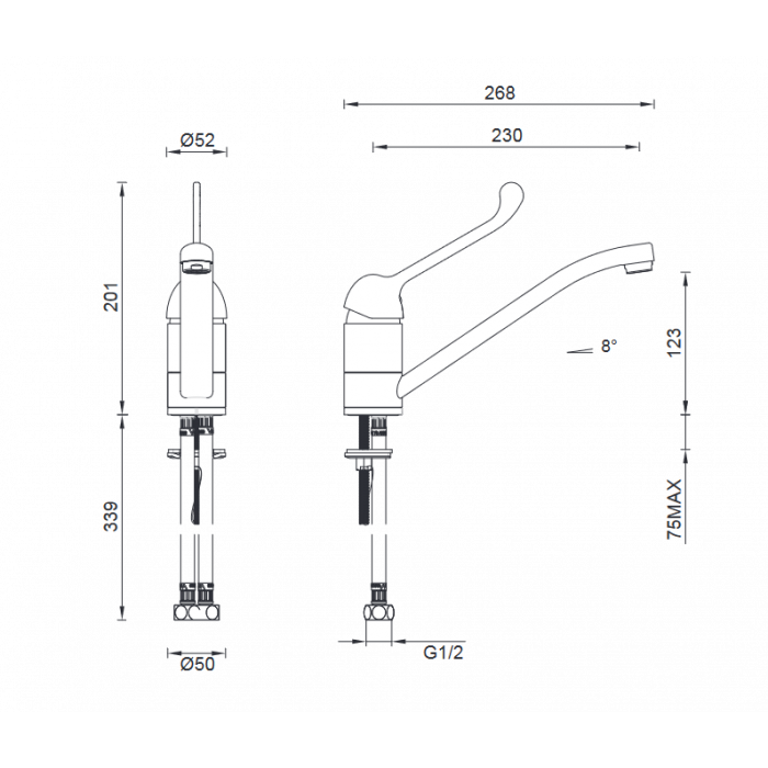 Abey Gareth Ashton MixMaster Disabled MK2-D Sink Mixer