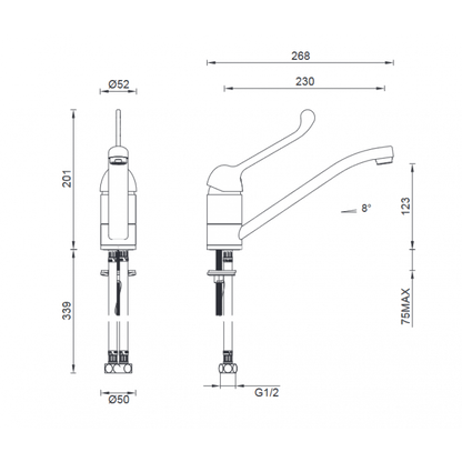 Abey Gareth Ashton MixMaster Disabled MK2-D Sink Mixer